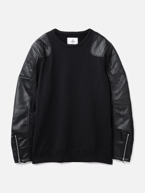 Junya Watanabe MAN FAUX LEATHER PANEL SWEATSHIRT