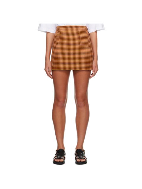 Marni Orange Check Miniskirt
