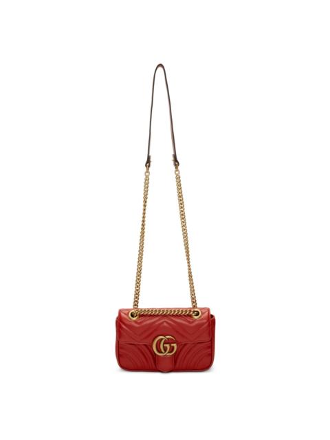 GUCCI Red Mini GG Marmont 2.0 Shoulder Bag