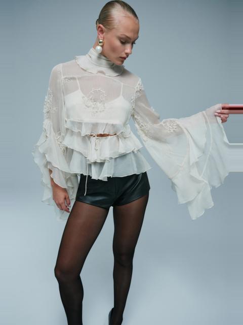 BARDOT Anyssa Ruffle Blouse In Ivory