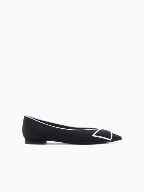 EMPORIO ARMANI Pointed-toe ballerinas with a trompe l'oeil bow