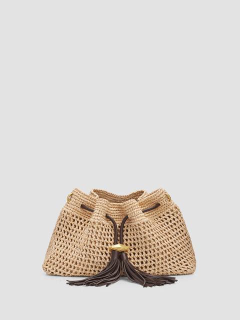 JIMMY CHOO Women's Cinch Small Raffia Shoulder Bag - Natural Chocolate Gold