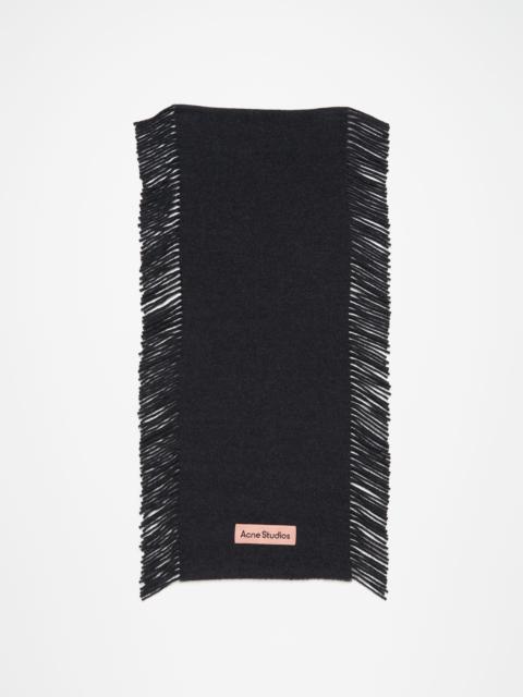 Fringe wool scarf - Black melange