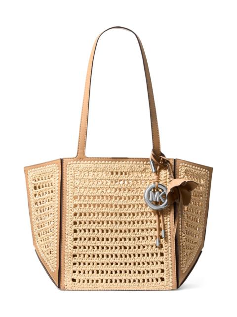 MICHAEL KORS Women's Cinched Crochet Tote Bag - Natural Peanut
