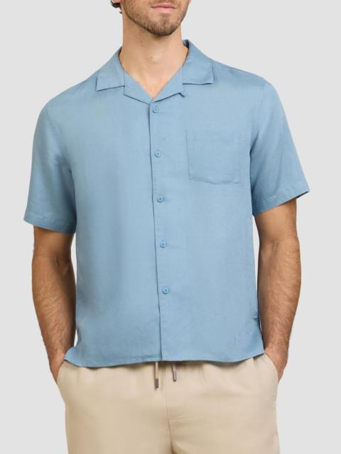 onia Men's Air Linen-Blend Camp Shirt - Lagoon