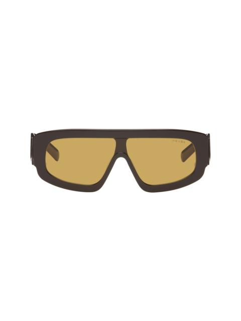 Prada Brown Shield-Style Sunglasses