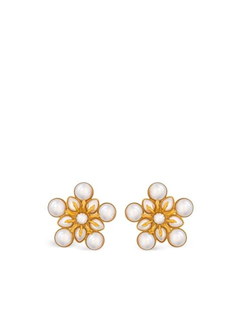 Oscar de la Renta flower earrings
