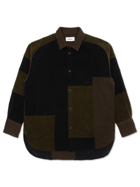 Ambush AMBUSH WOVEN FLEECE PATCHWORK SHIRT - DARK GREEN