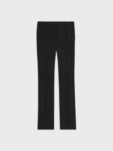 flared pants in striped wool