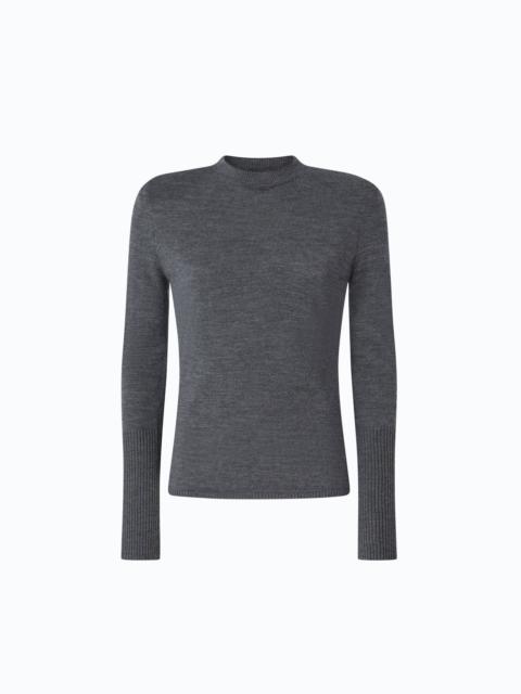 PINKO MERINO WOOL SWEATER WITH REMOVABLE SHOULDER PADS