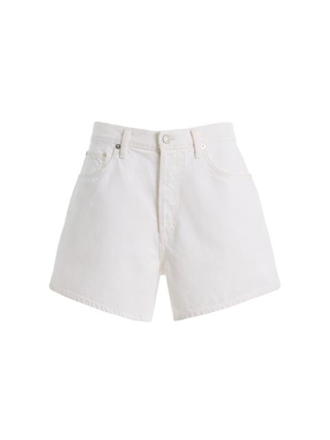 AGOLDE Leith Denim Shorts white