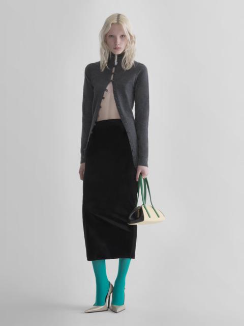 MUGLER black velvet midi pencil skirt