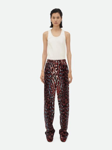 Bottega Veneta Leopard Print Shearling Trousers