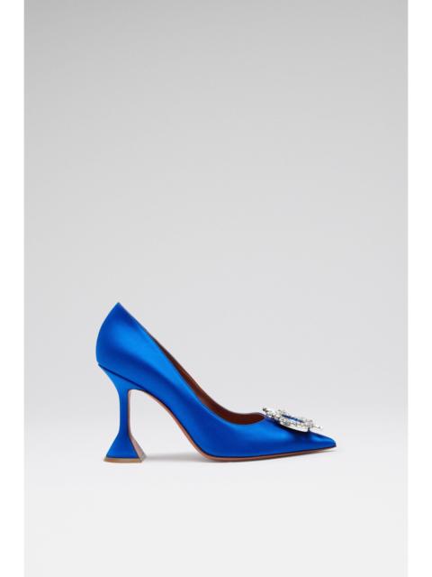 Amina Muaddi BEGUM PUMP ELECTRIC BLUE SATIN