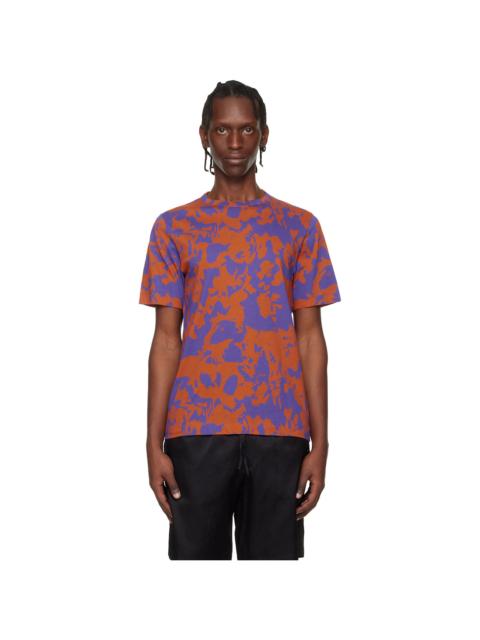 Orange & Purple Printed Cotton T-shirt