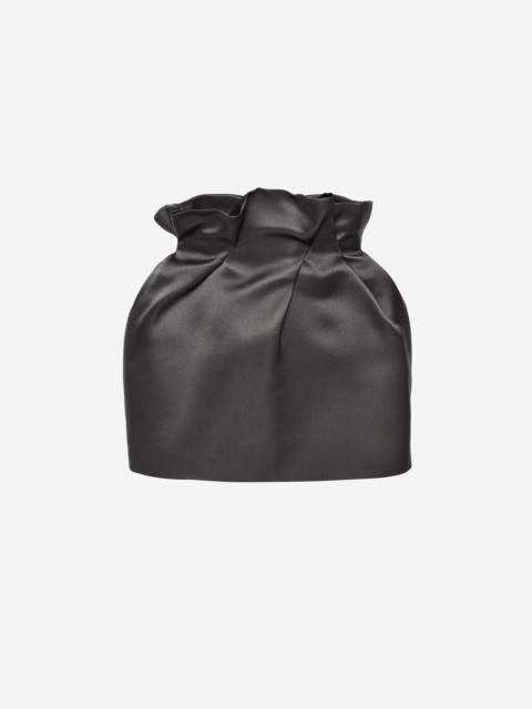MAGDA BUTRYM Mini silk skirt with ruffled waist in grey