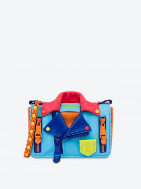 Moschino COLOR BLOCK NAPPA BIKER BAG