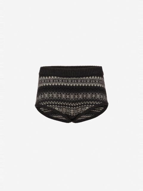 MAGDA BUTRYM Patterned cashmere shorts in grey