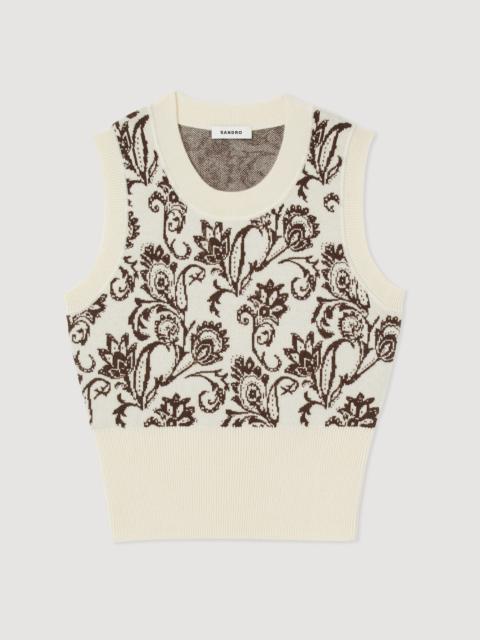 Sandro Sleeveless sweater with paisley print