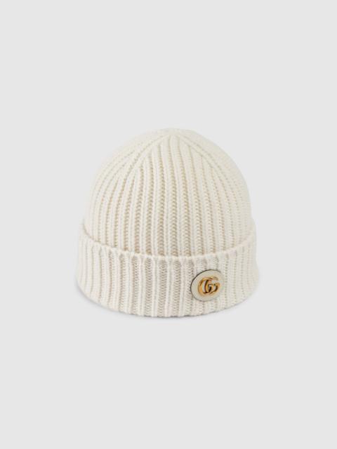 Wool cashmere hat with Double G