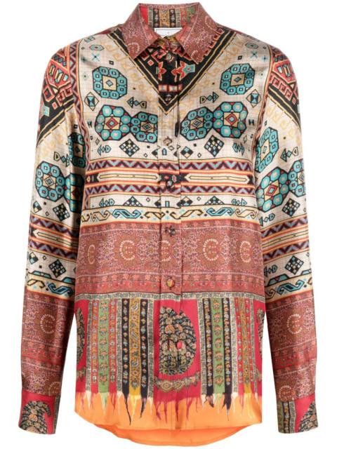 Pierre-Louis Mascia mix-print silk shirt