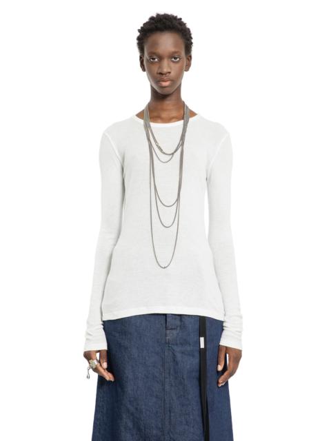 Ann Demeulemeester Fiene-Long-Sleeve-T-Shirt-In-Viscose-Cotton-Rib