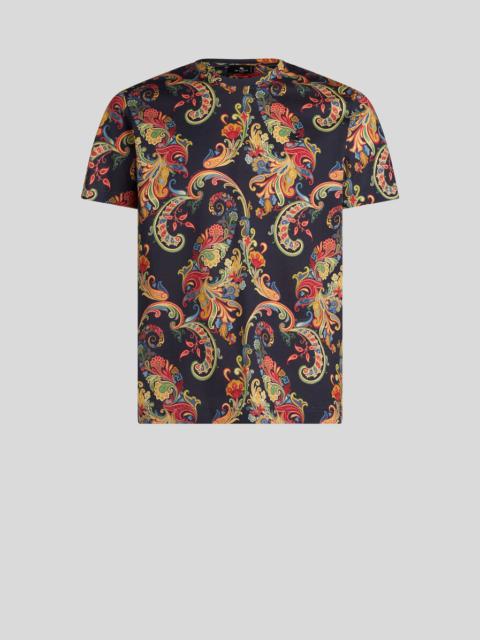 T-SHIRT WITH FLORAL PAISLEY PRINT