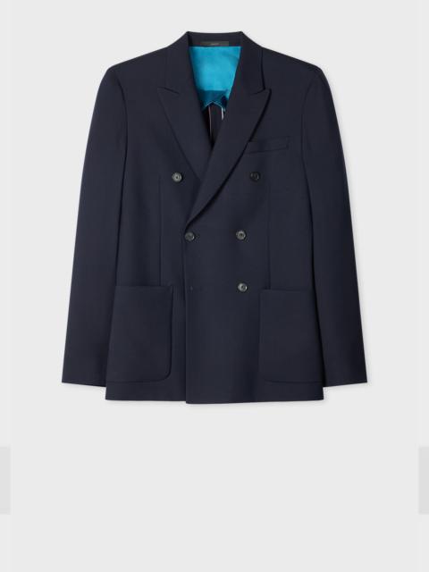 Paul Smith Tailored-Fit Navy 'Suit To Travel In' Double-Breasted Blazer