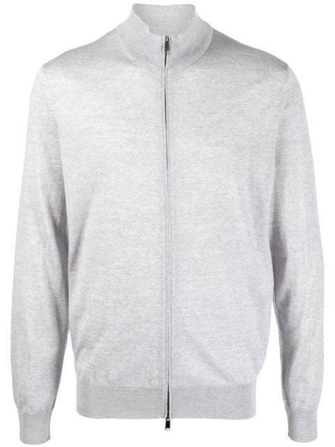 ZEGNA fine knit wool zip-up cardigan