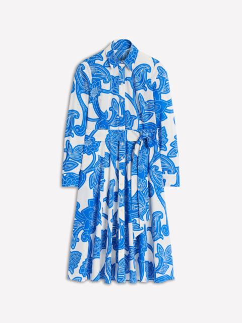 BODEN Amy Cotton Midi Shirt Dress-Cerulean Blue, Paisley Whirl