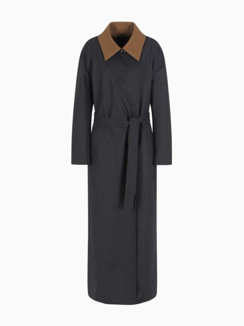 GIORGIO ARMANI Reversible long coat in two-tone double wool