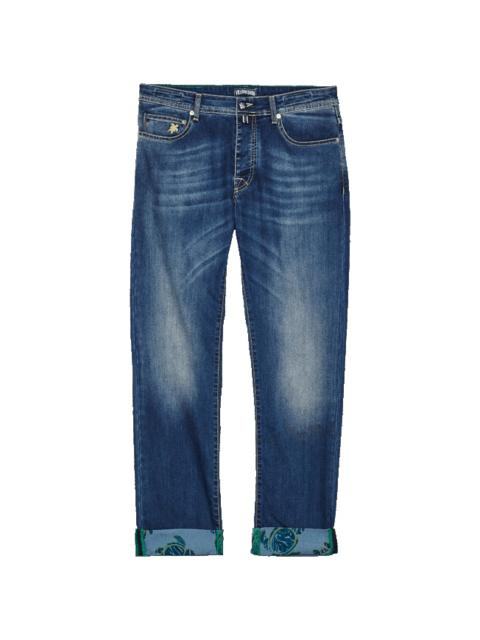 Vilebrequin Men 5-Pocket printed Denim Pants Turtles Madrague