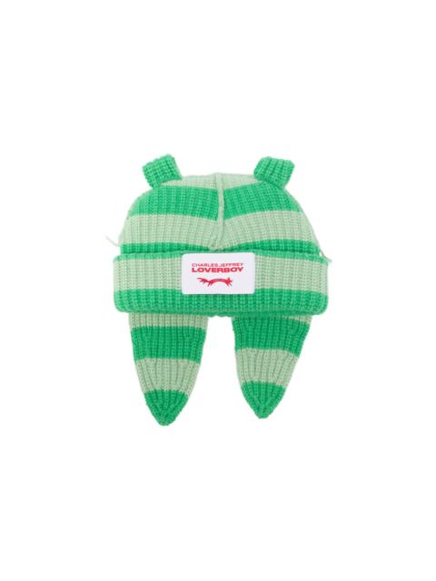 CHARLES JEFFREY LOVERBOY CHUNKY RABBIT BEANIE (GREEN)