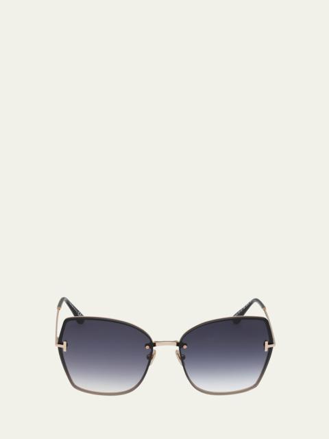 TOM FORD Nickie Metal Butterfly Sunglasses