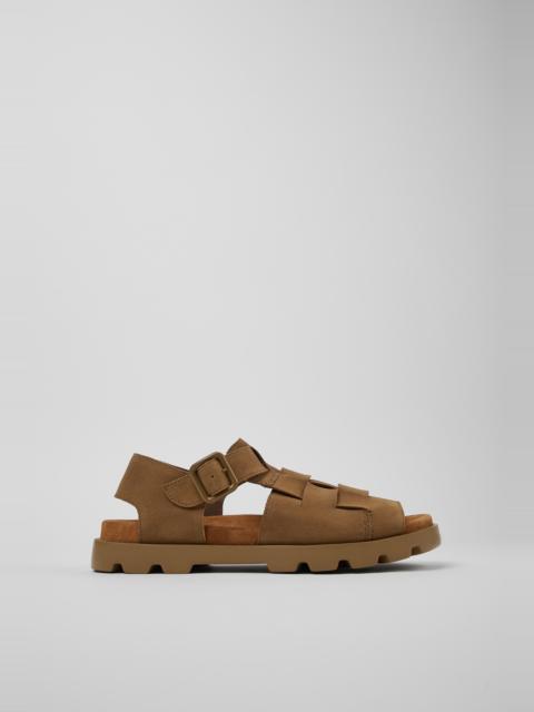 CAMPER Brutus Sandal Brown Nubuck Sandal for Men