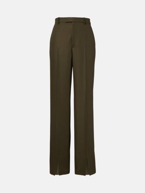 Wool and mohair wide-leg pants