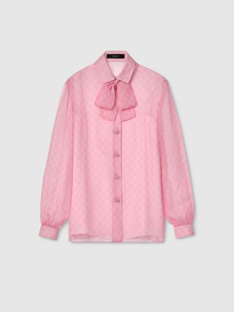 GUCCI Printed silk chiffon shirt