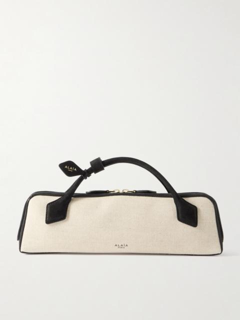 Alaïa Le Teckel Leather-trimmed Canvas Clutch