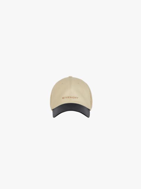 Givenchy GIVENCHY CAP IN PERFORATED CANVAS AND LEATHER