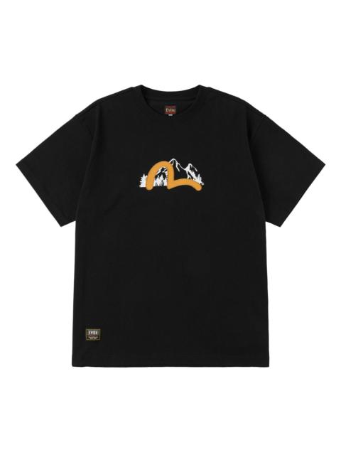 EVISU Western Landscape Seagull Embroidery T-shirt