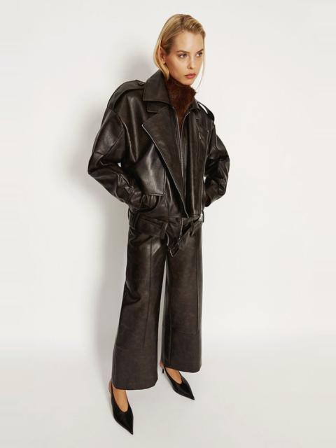 BARDOT Marlowe Vegan Leather Pant In Dark Chocolate