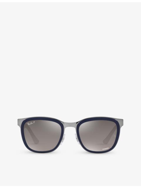 Ray-Ban RB3709 Clyde square-frame branded-lens acetate sunglasses