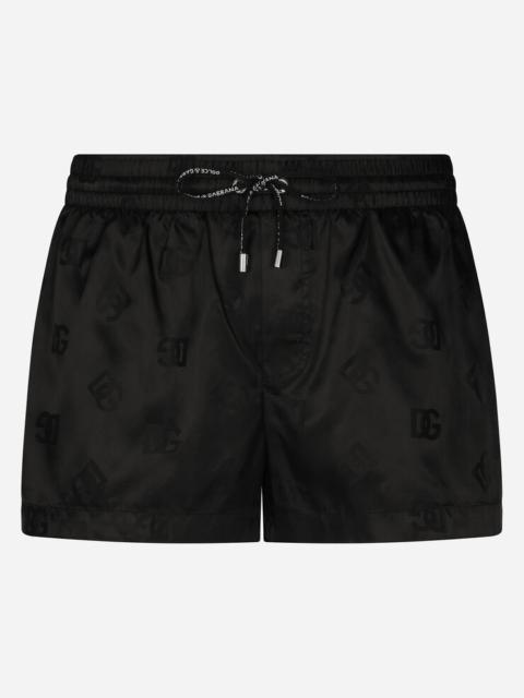 Dolce & Gabbana Short jacquard swim trunks with DG Monogram