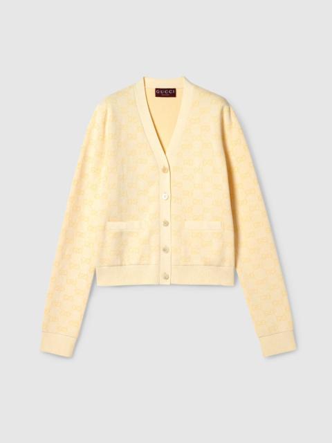 GUCCI Fine cotton GG jacquard cardigan