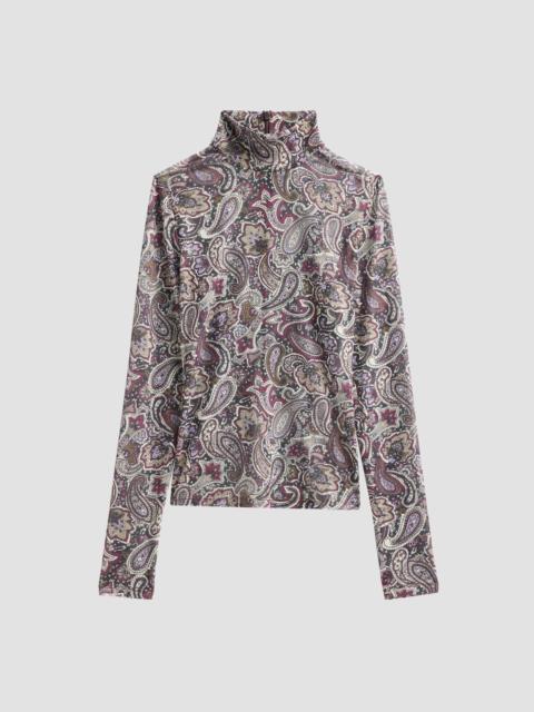 RONNY KOBO Women's Lorden Paisley Mesh Top - Purple Multi