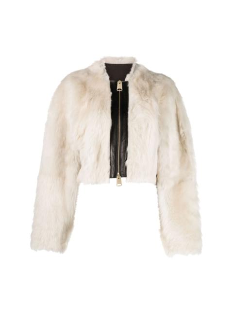 KHAITE Gracell faux-fur cropped jacket