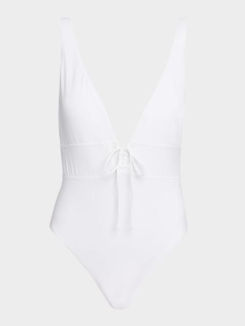 MELISSA ODABASH Tortuga Lace-Up One-Piece Swimsuit