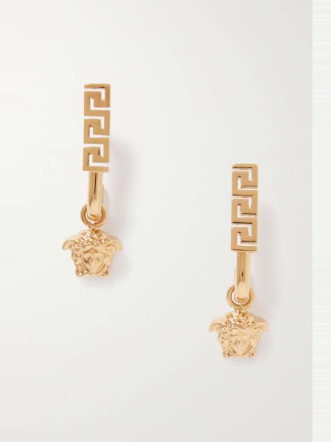 Medusa gold-tone earrings