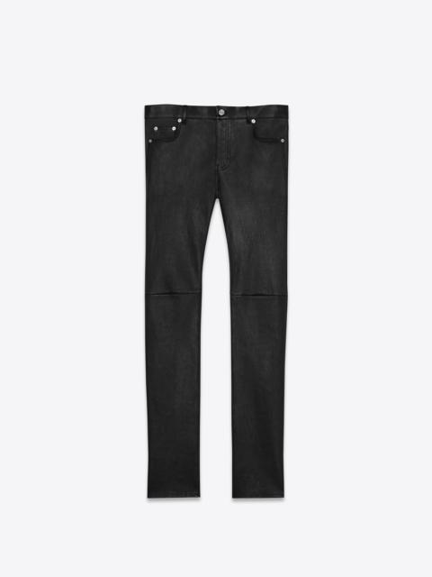 skinny pants in stretch grained leather