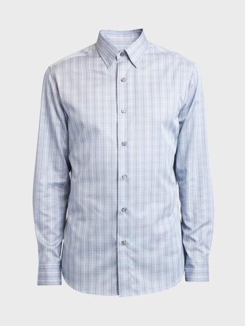 Men's Cotton Grid Check Sport Shirt